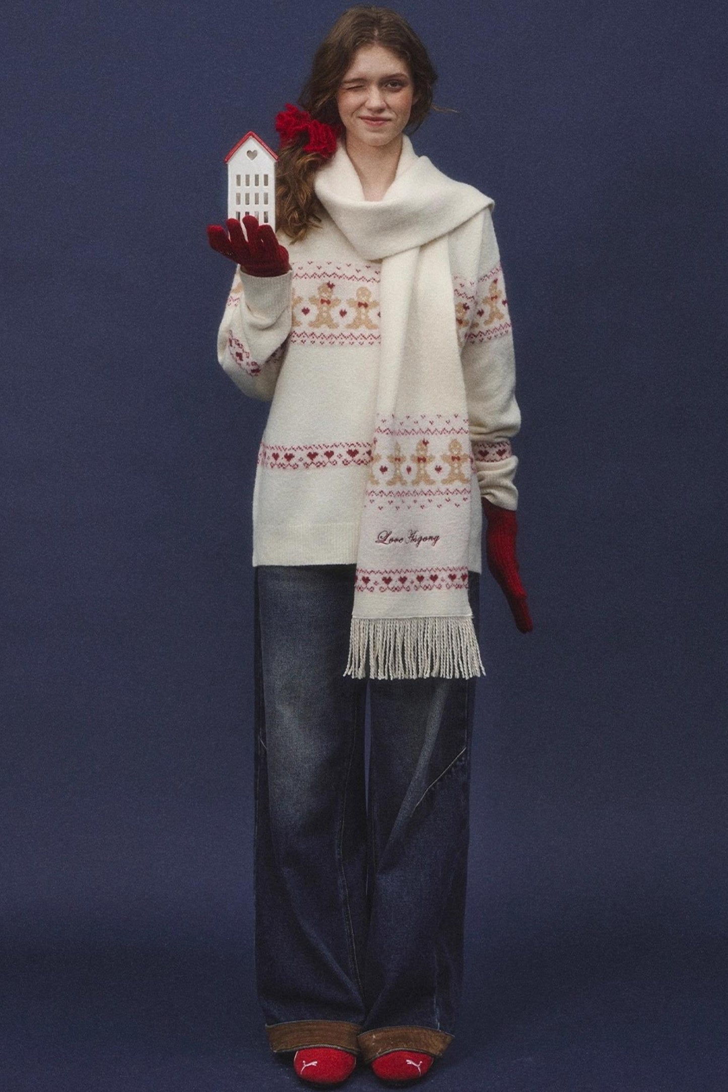 Gingerbread Man Fair Isle Sweater Set