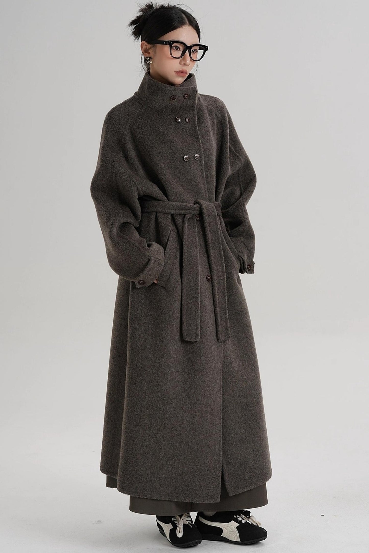 High Neck Wool Coat