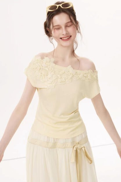 Top de Tencel con Hombros Descubiertos