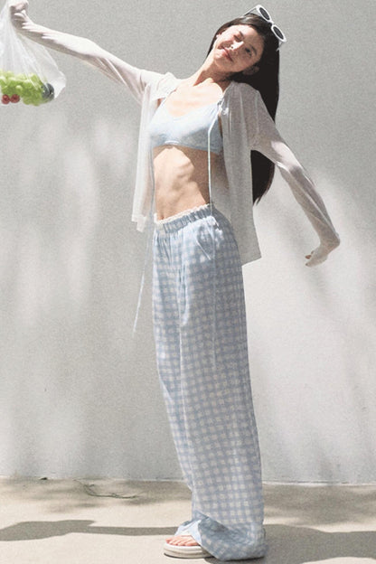 Wide-Leg Tencel Hemp Pants Set-Up