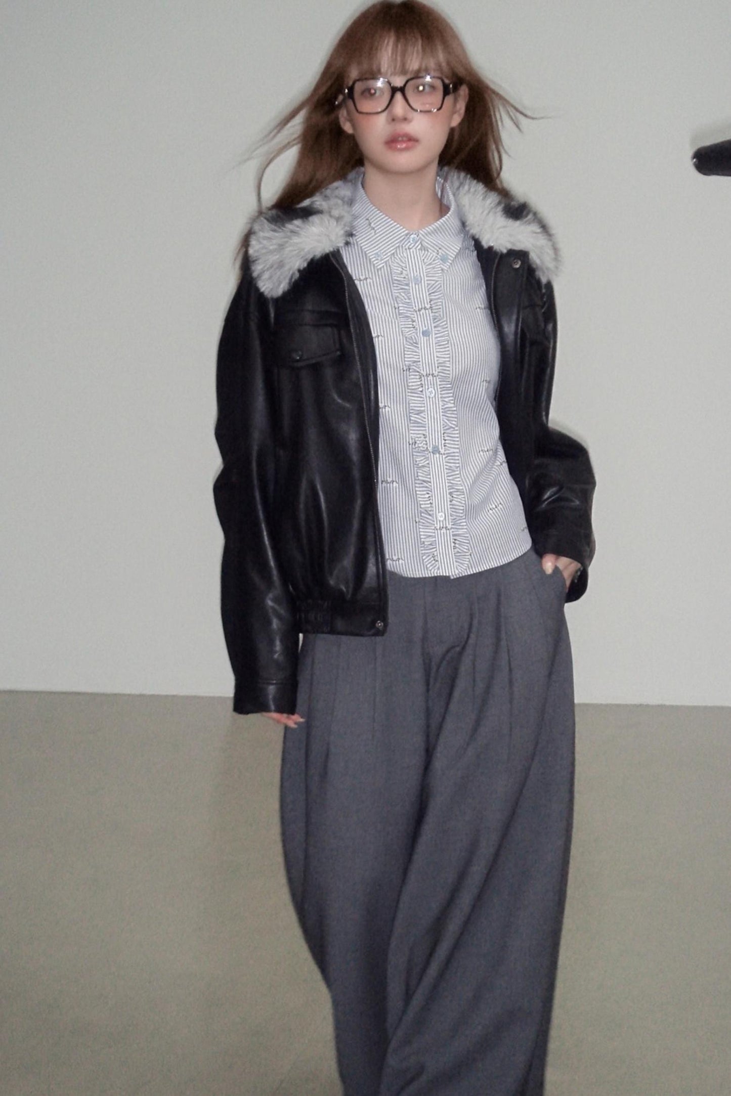 Lazy Silhouette Vintage Biker Jacket