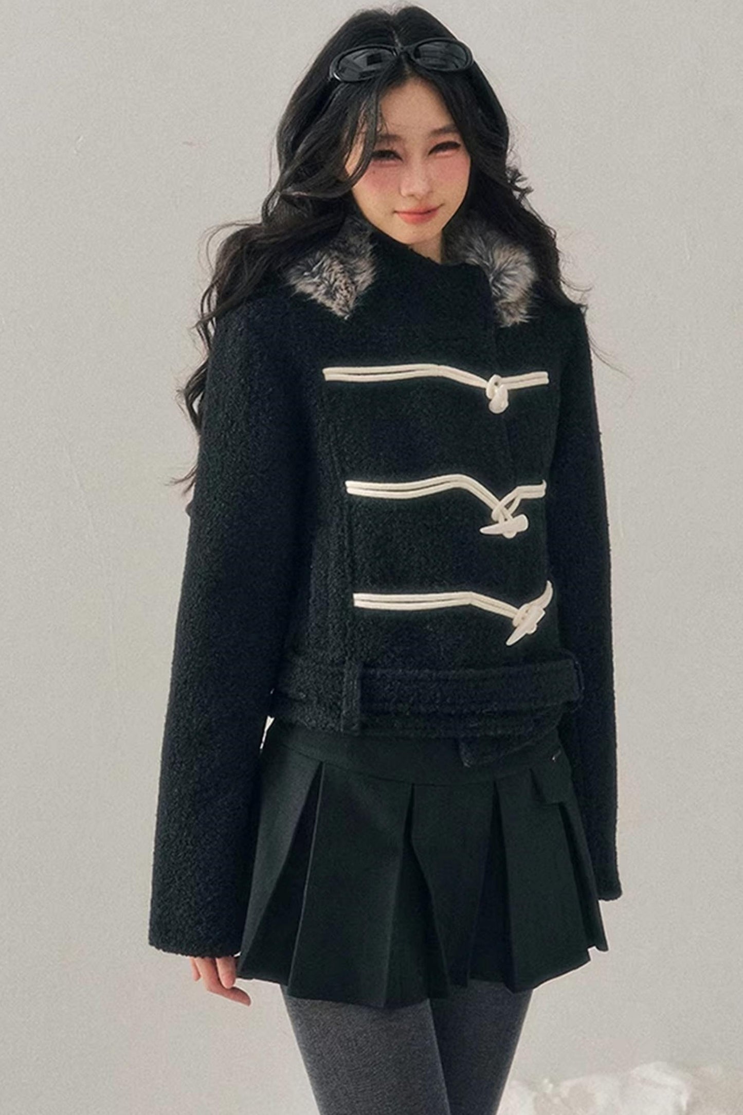 French Woolen Hooded Coat