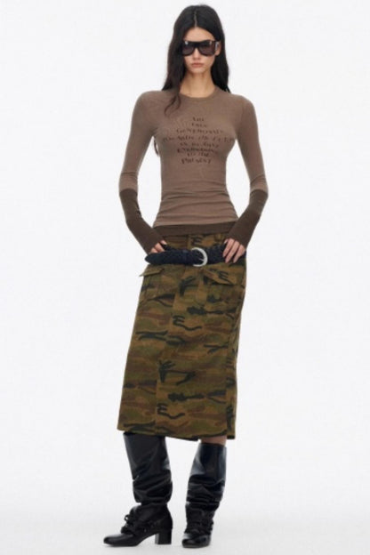 Layered Letter Print Top