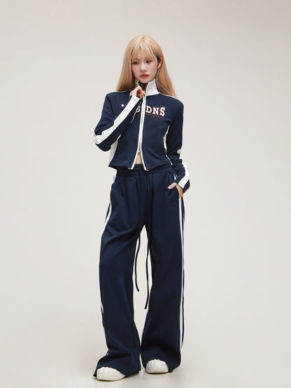 American Tracksuit Stand Neck Top Pants set-up