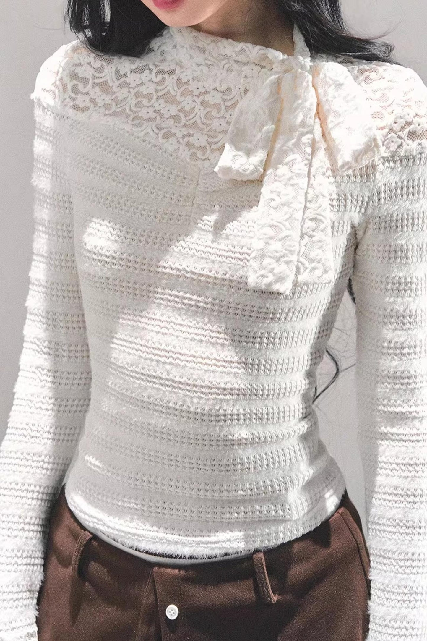 Black and White Lace Top