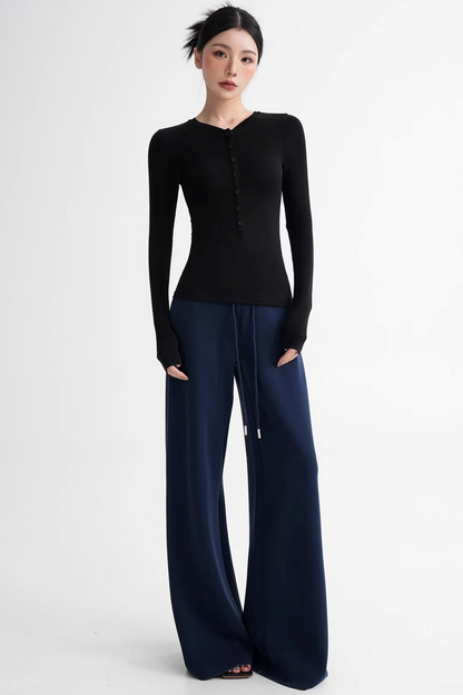 Modal Knit High-Waisted Pants