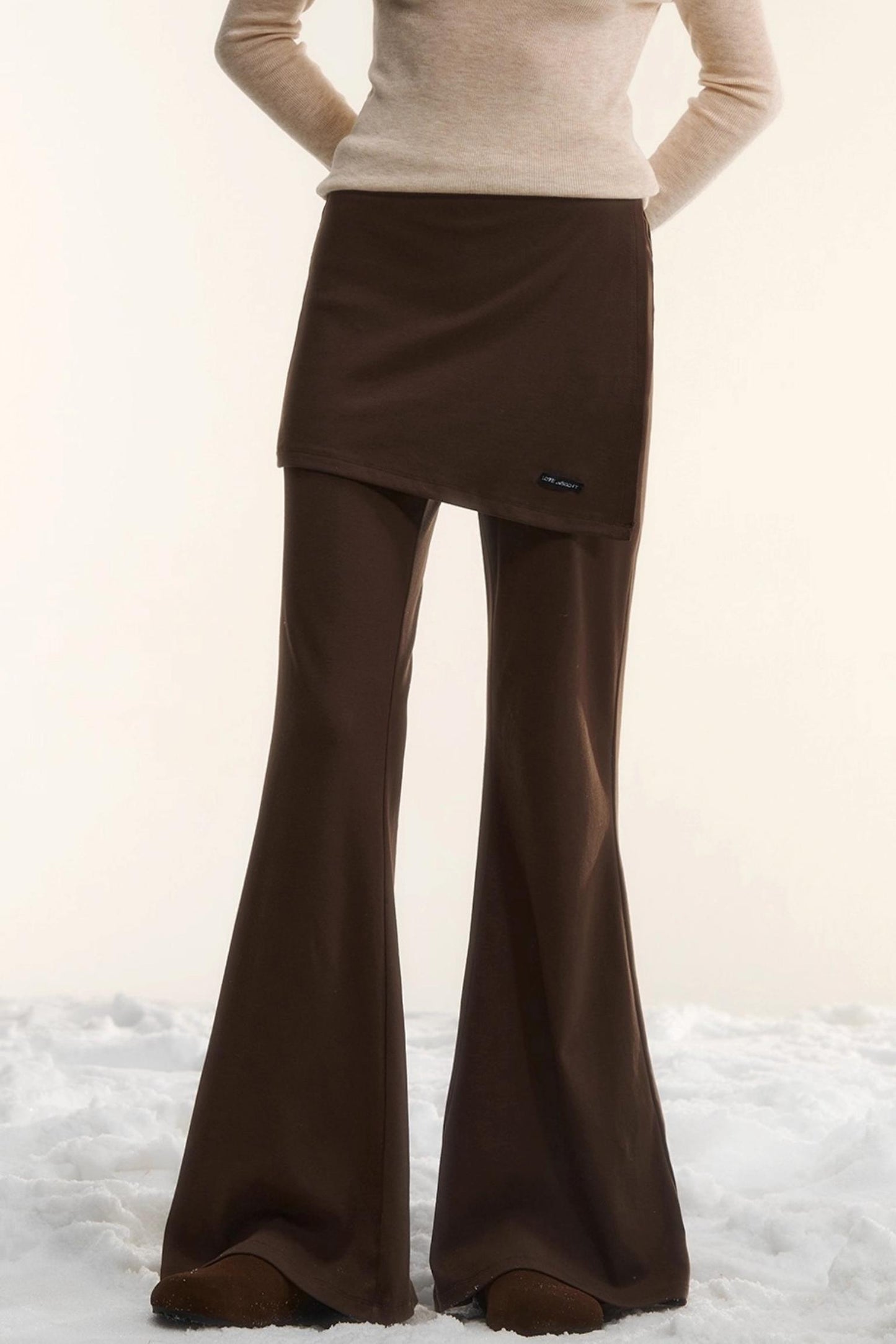 Irregular Flared Knit Pants