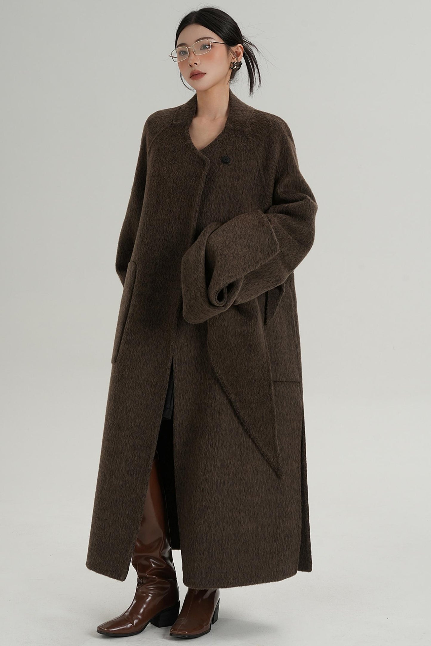 Woolen Elegance Long Jacket