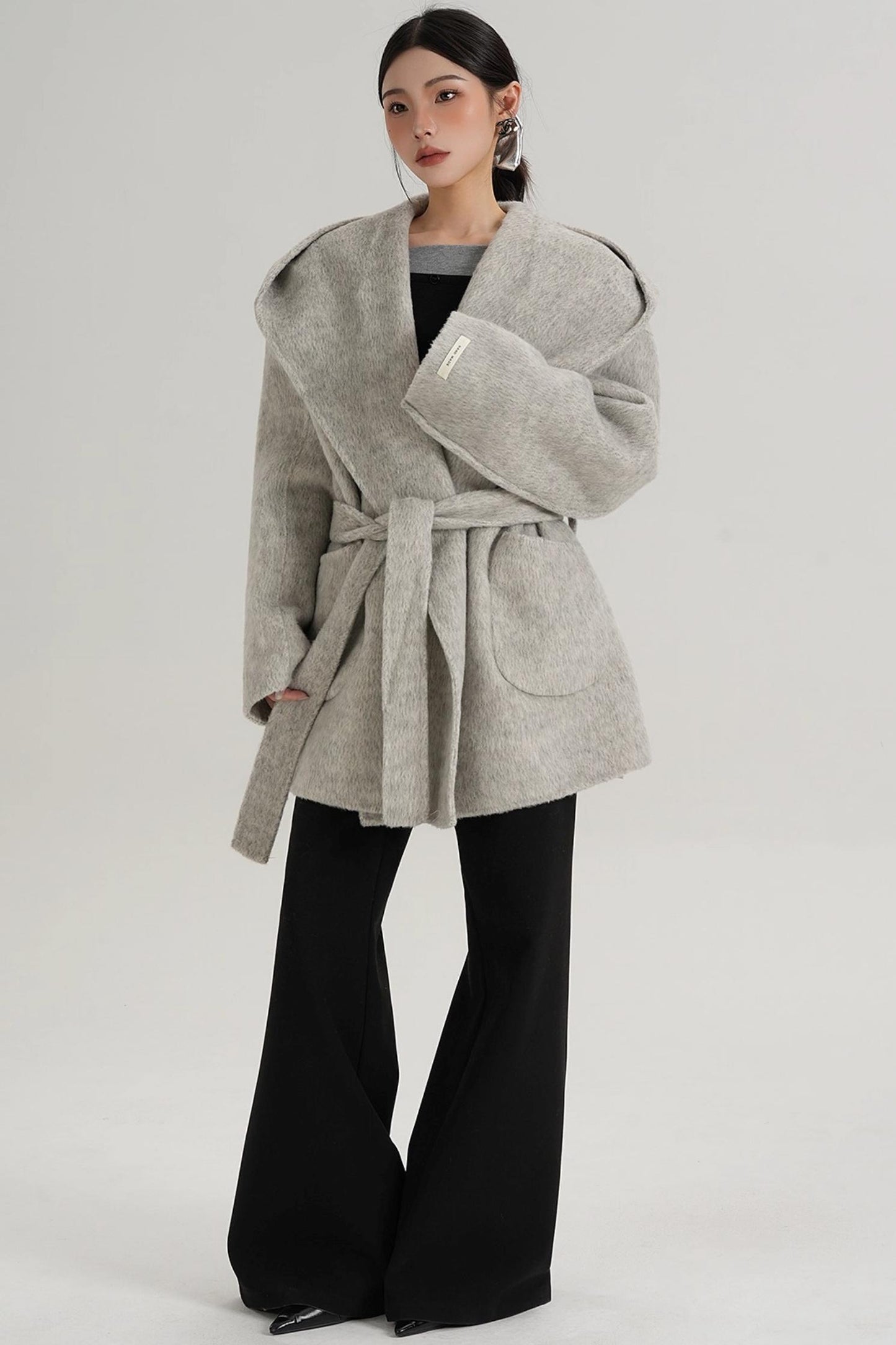 Autumn Hooded Woolen Coat