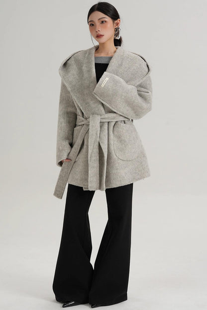 Autumn Hooded Woolen Coat