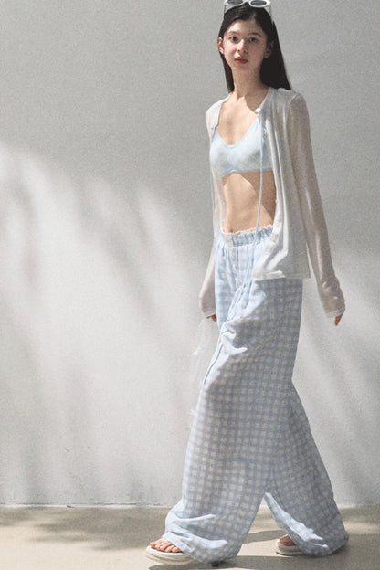 Wide-Leg Tencel Hemp Pants Set-Up