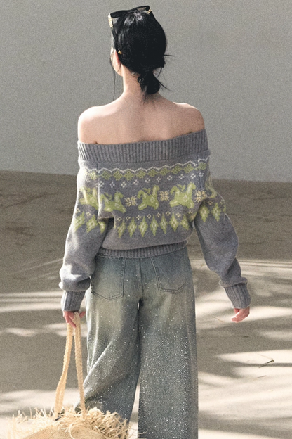 Sheep Wool Fair Isle Sweater