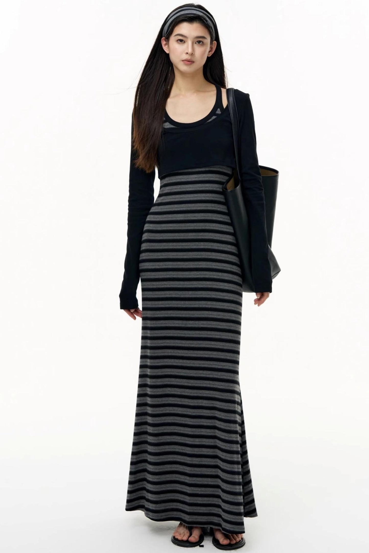 Autumn Striped Camisole Dress