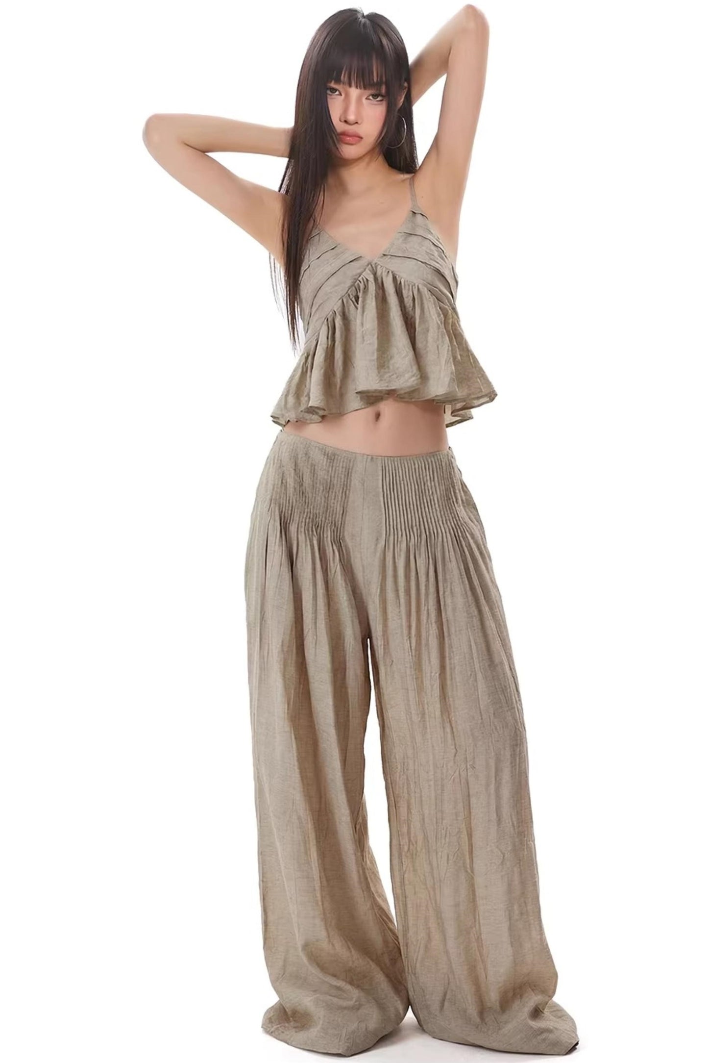 Ensemble Caraco à Volants et Pantalon