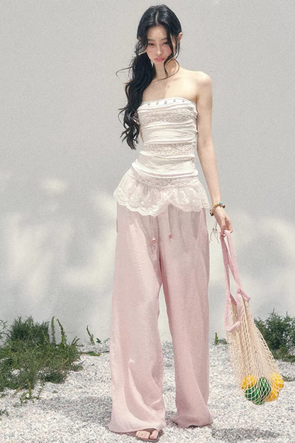 Hazy Muse Lace Tube Top