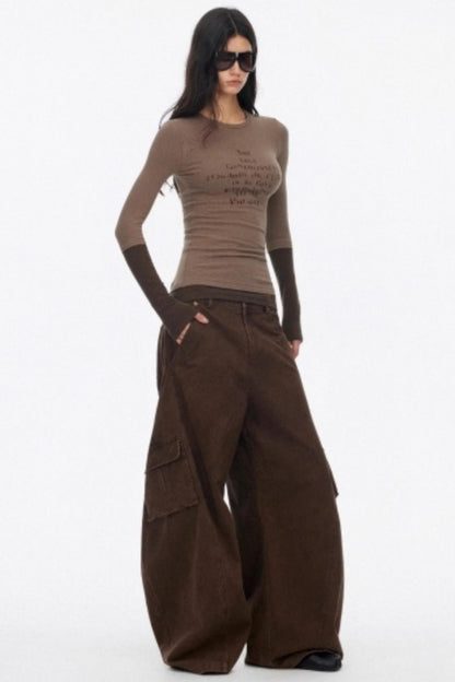 Layered Letter Print Top