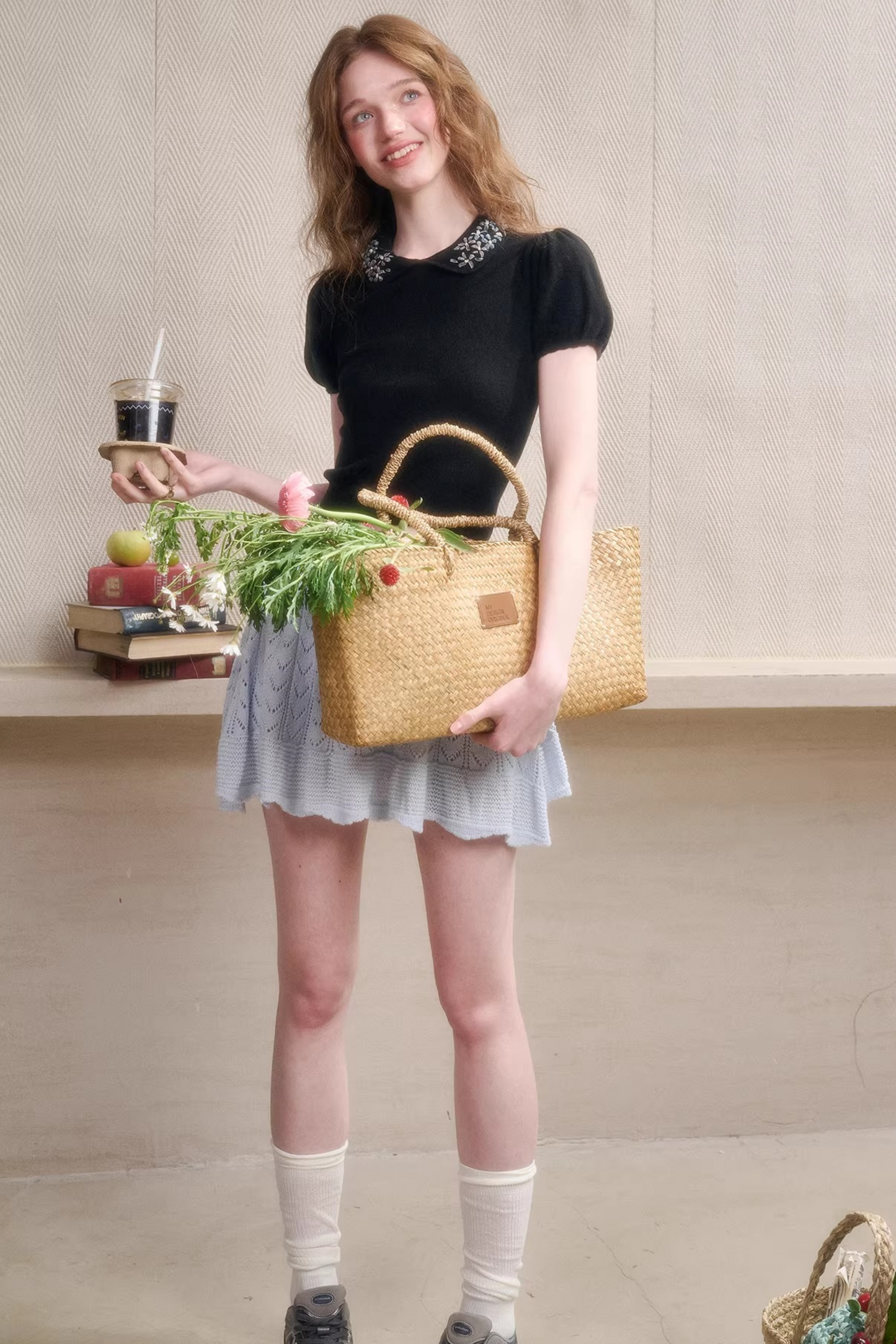 Frozen Flowers Wool Embroidery Top