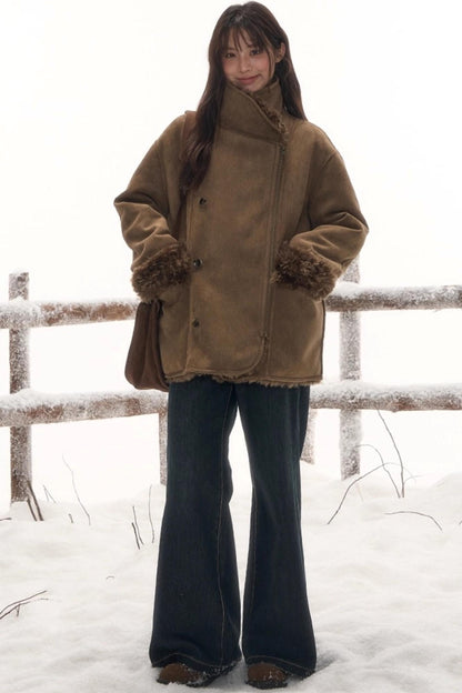 Reversible Leather Fur Coat