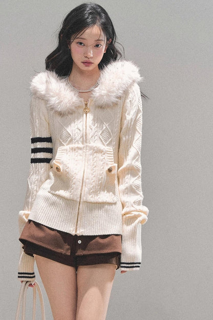American-Style Hooded Knit Sweater