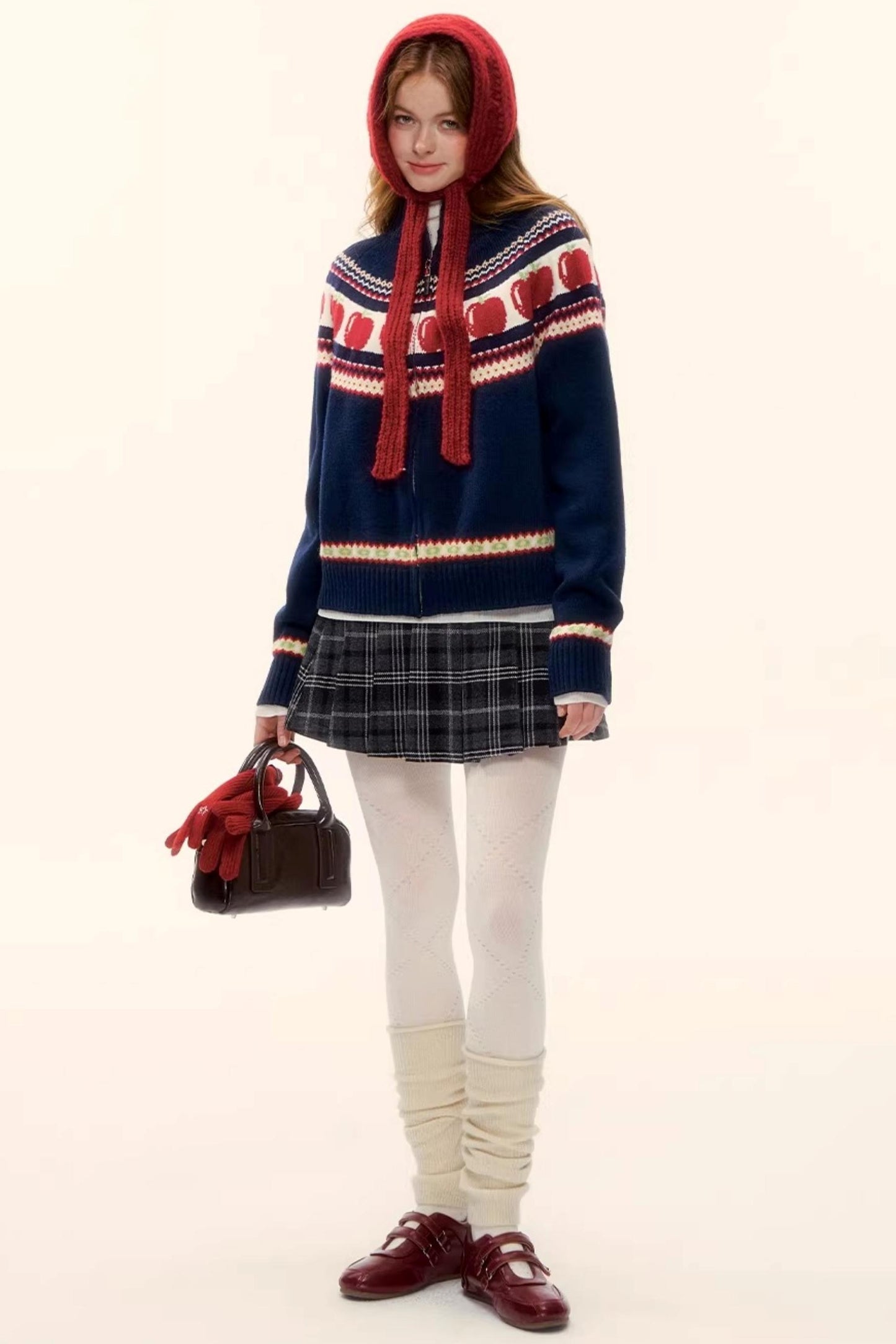 Retro Plaid Wool Skirt