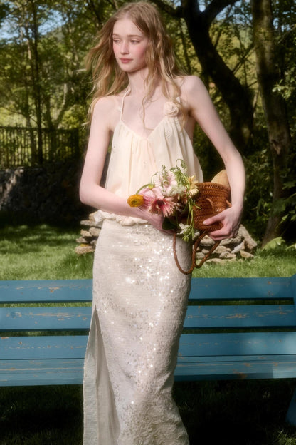 Celestial Slouchy Suit With Knit Skirt Set-Up