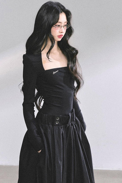 French Slimming Long Dress