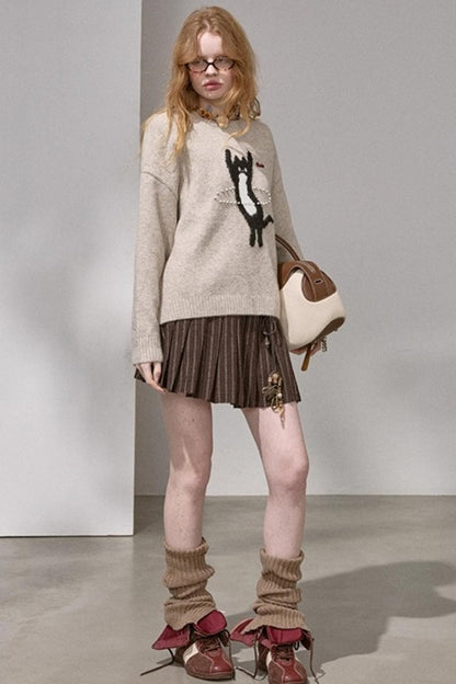 Laser Beaded Knitted Sweater