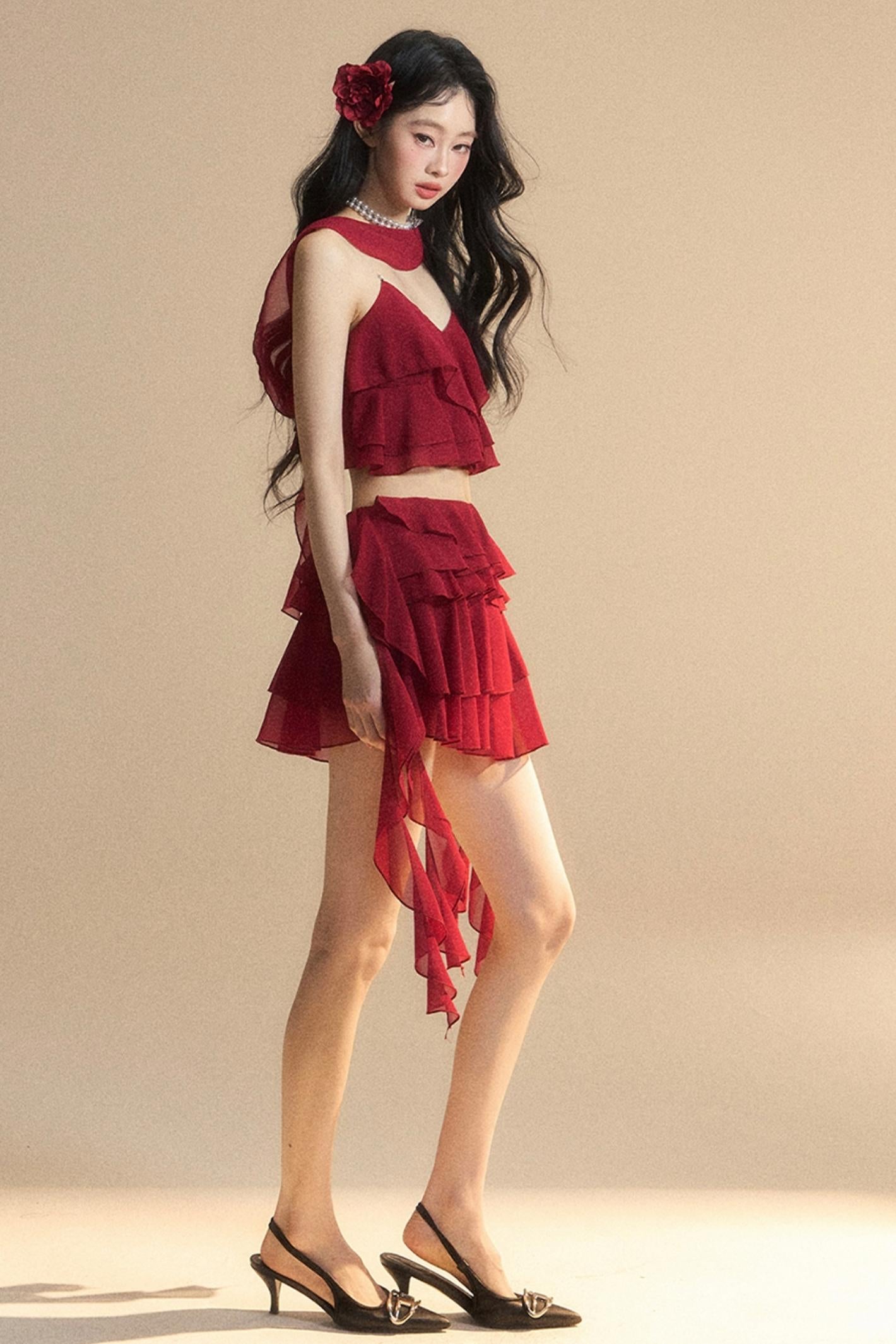 Luxury Halter With Skirt Set-Up