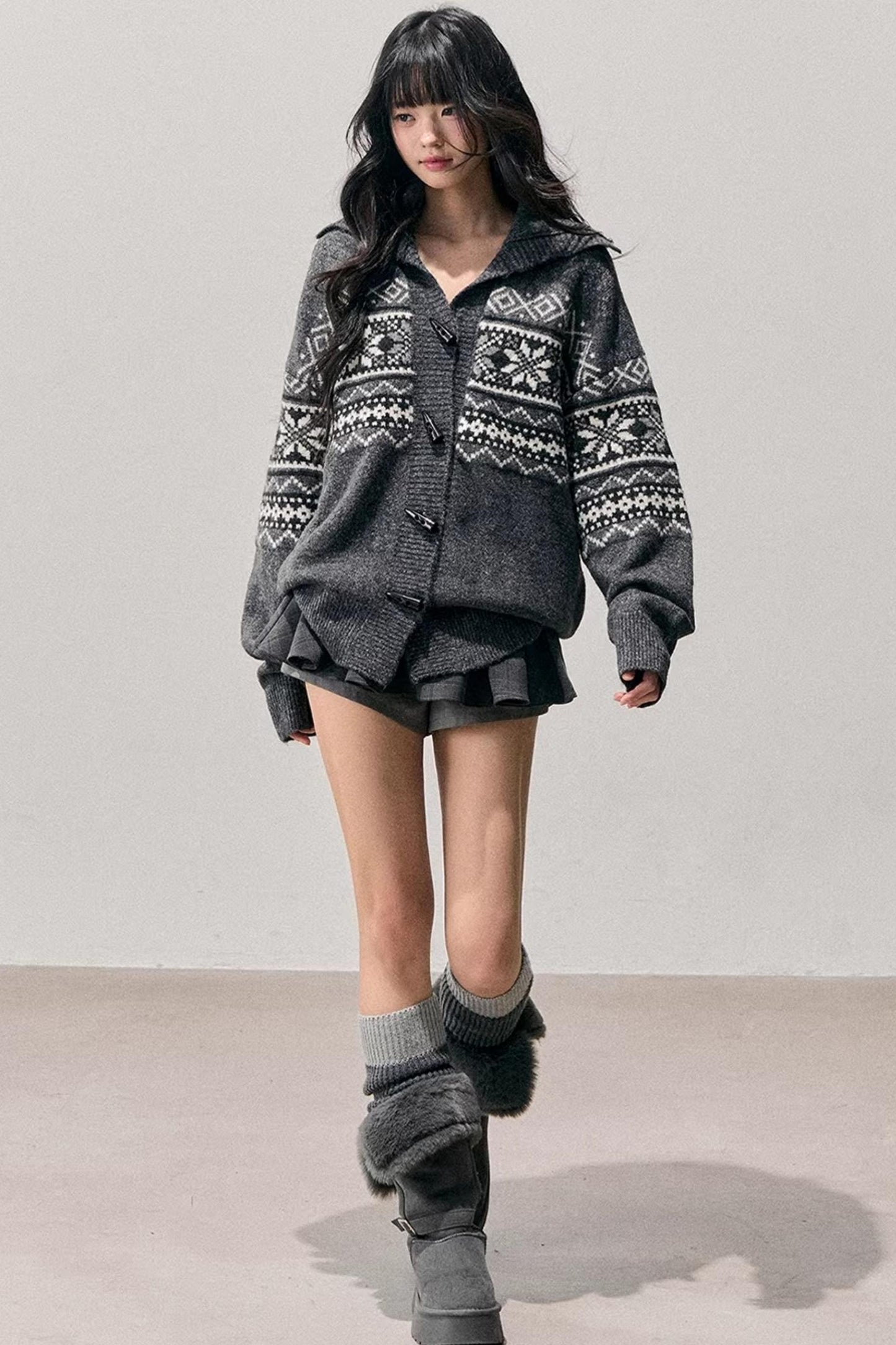 Fair Isle Duffle Cardigan