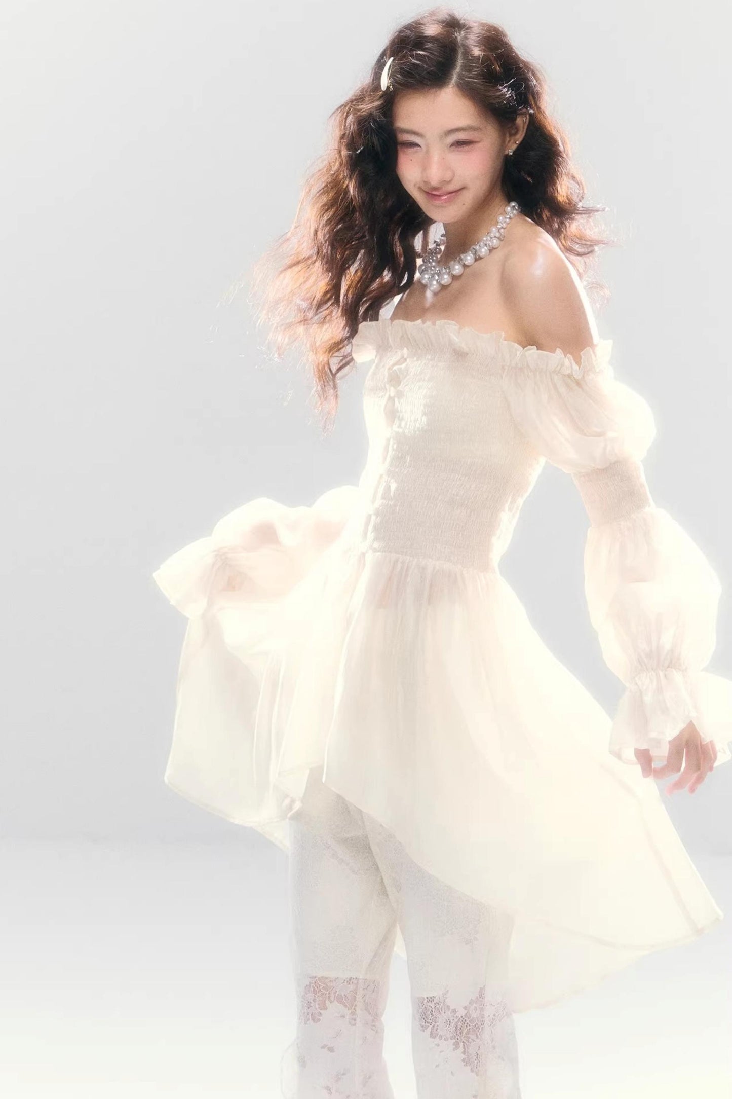 Misty French Ruched Dress