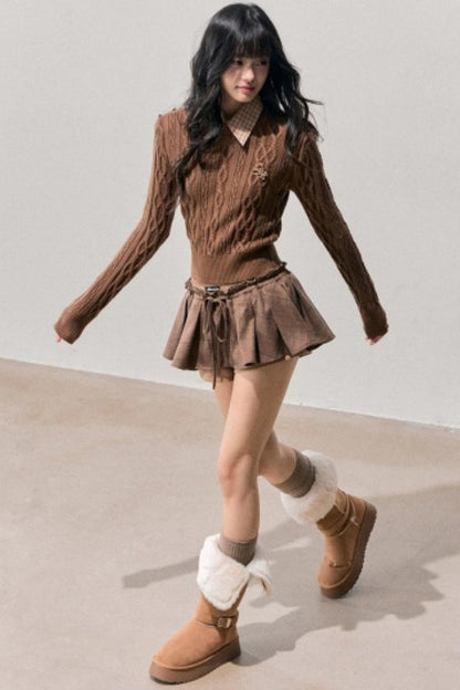 Unfinished Poem Plaid Sweater