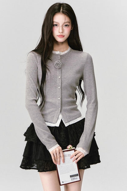 Flower Knit Cardigan