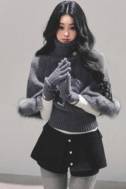 Korean Mohair Turtleneck Sweater