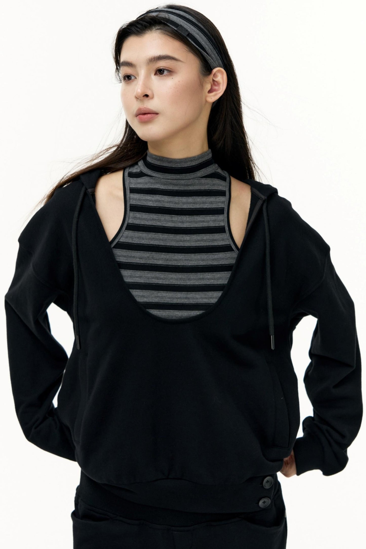 Layered Hooded Sweatshirt Set-Up