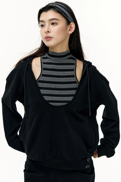 Layered Hooded Sweatshirt Set-Up
