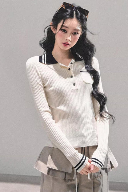 American Knit Polo Sweater