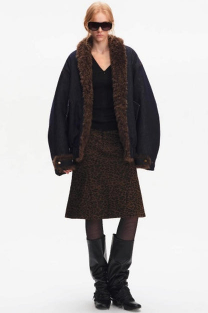 Korean Leopard Fishtail Skirt