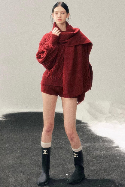 Zurich Knit Sweater Shorts Set-Up