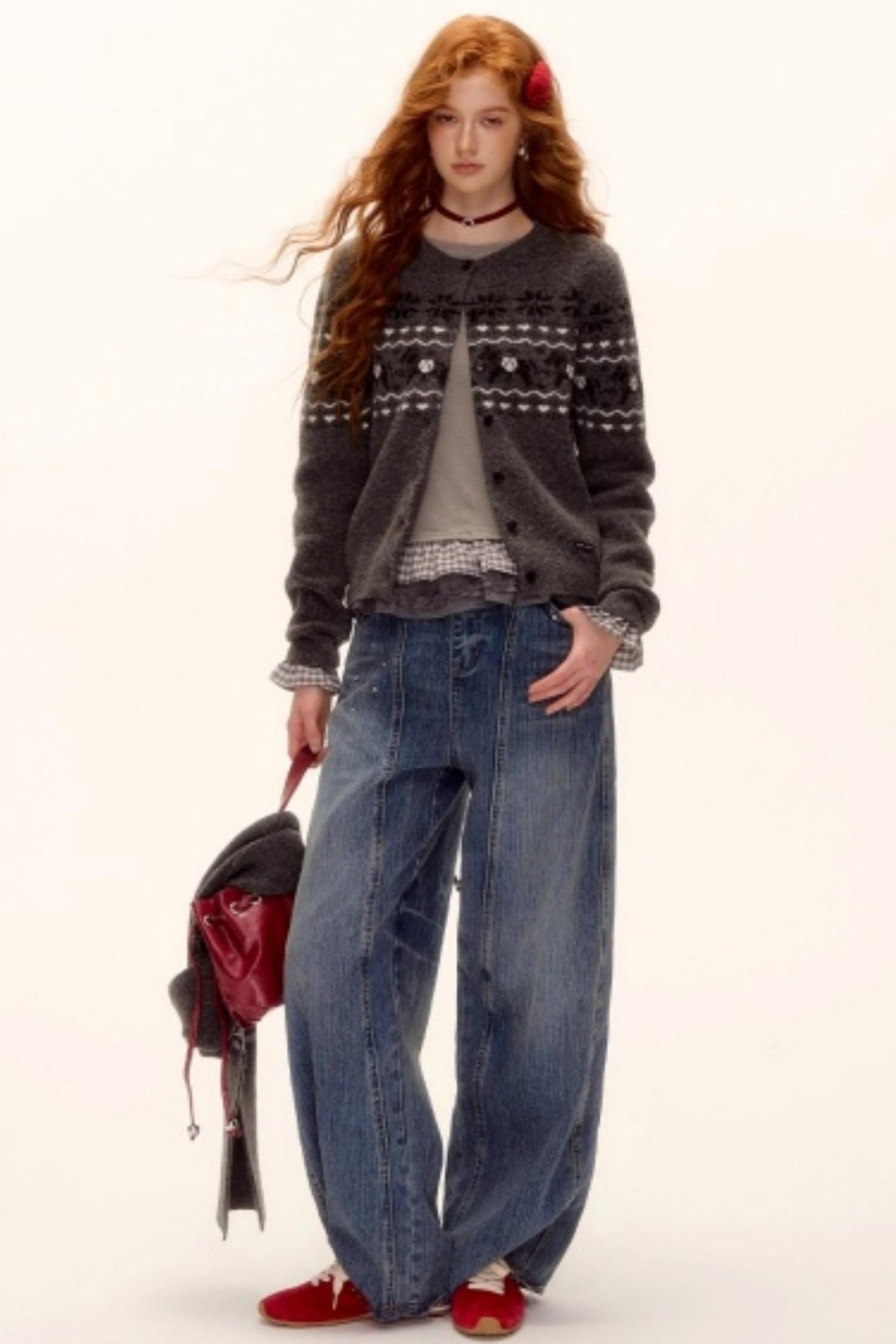 Fair Isle Wool Cardigan Set-Up