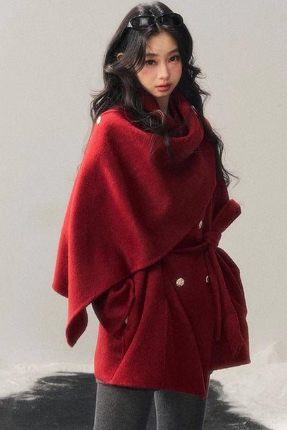 Woolen A-Line Skirt Pants