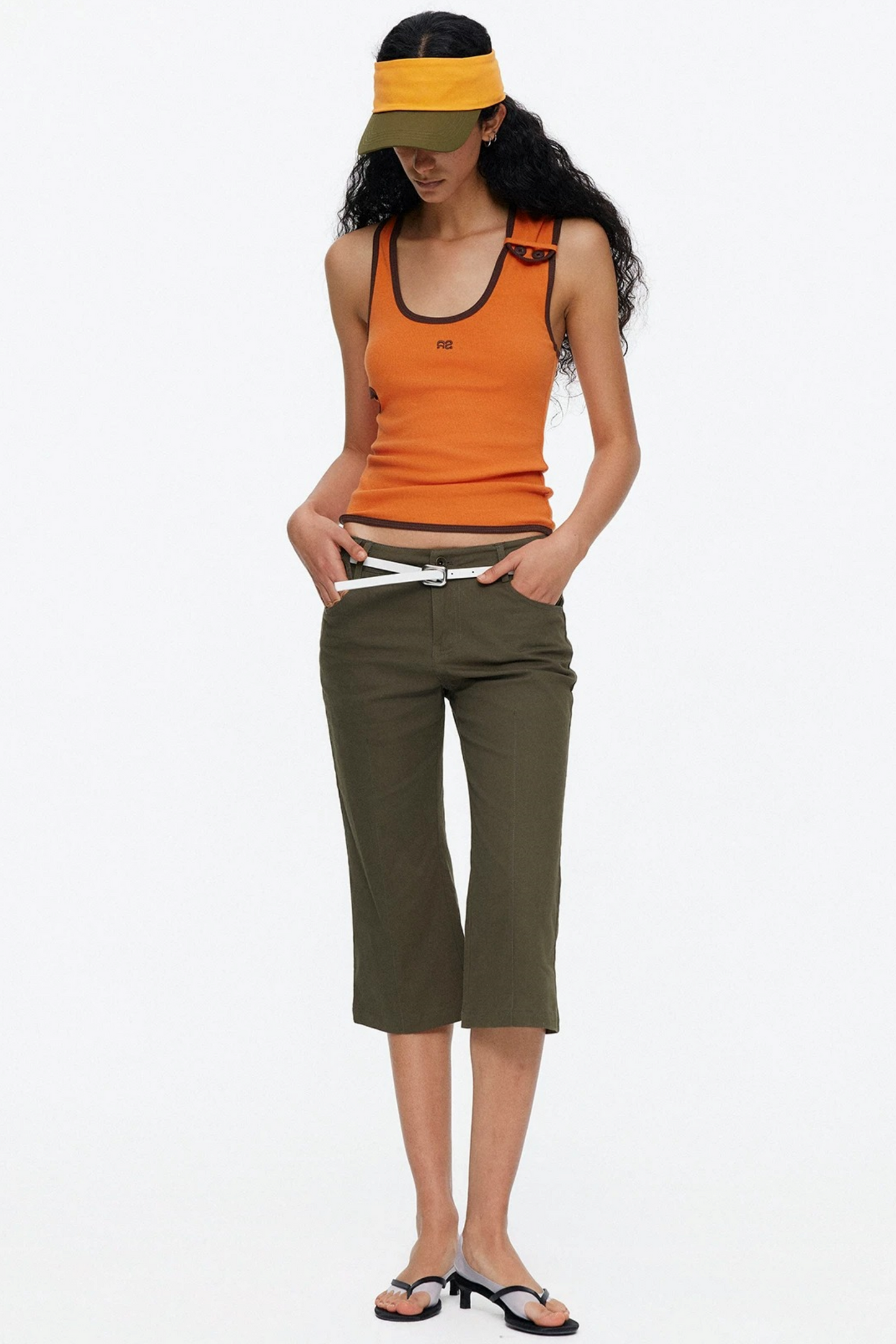 Asymmetrical Color-Blocking Tank Top