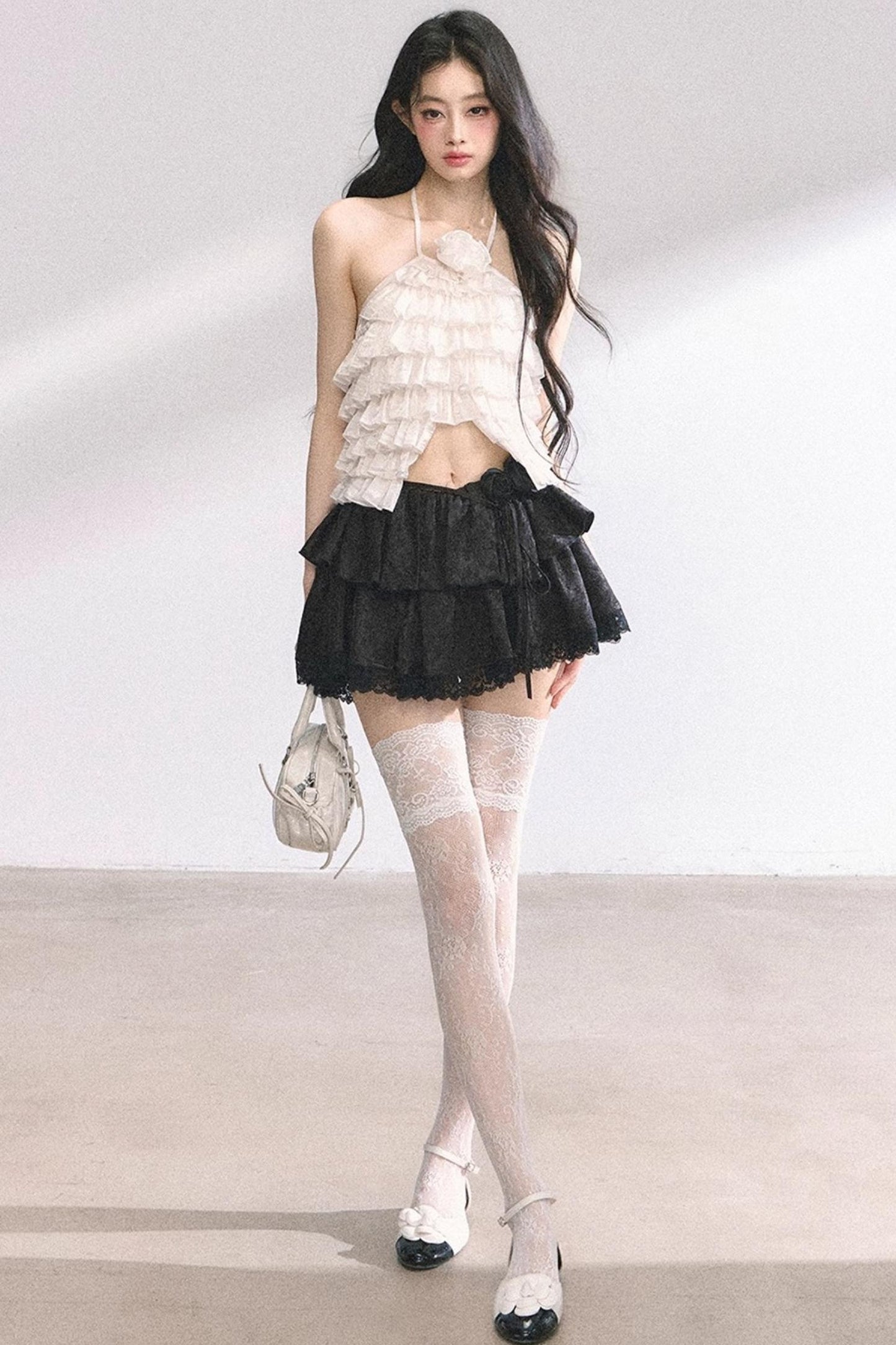 Floral Lace Bustier Skirt