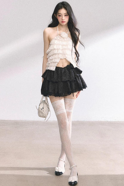 Floral Lace Bustier Skirt