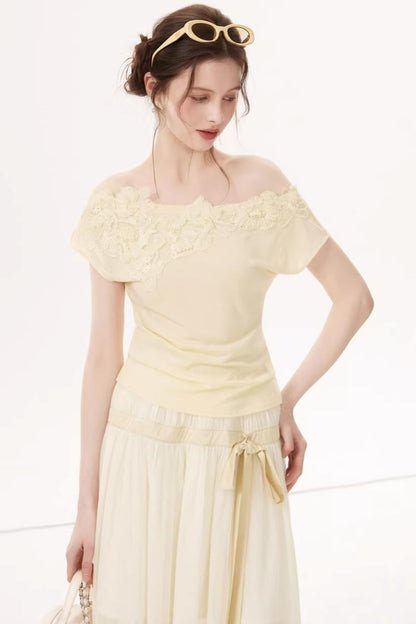 Top de Tencel con Hombros Descubiertos