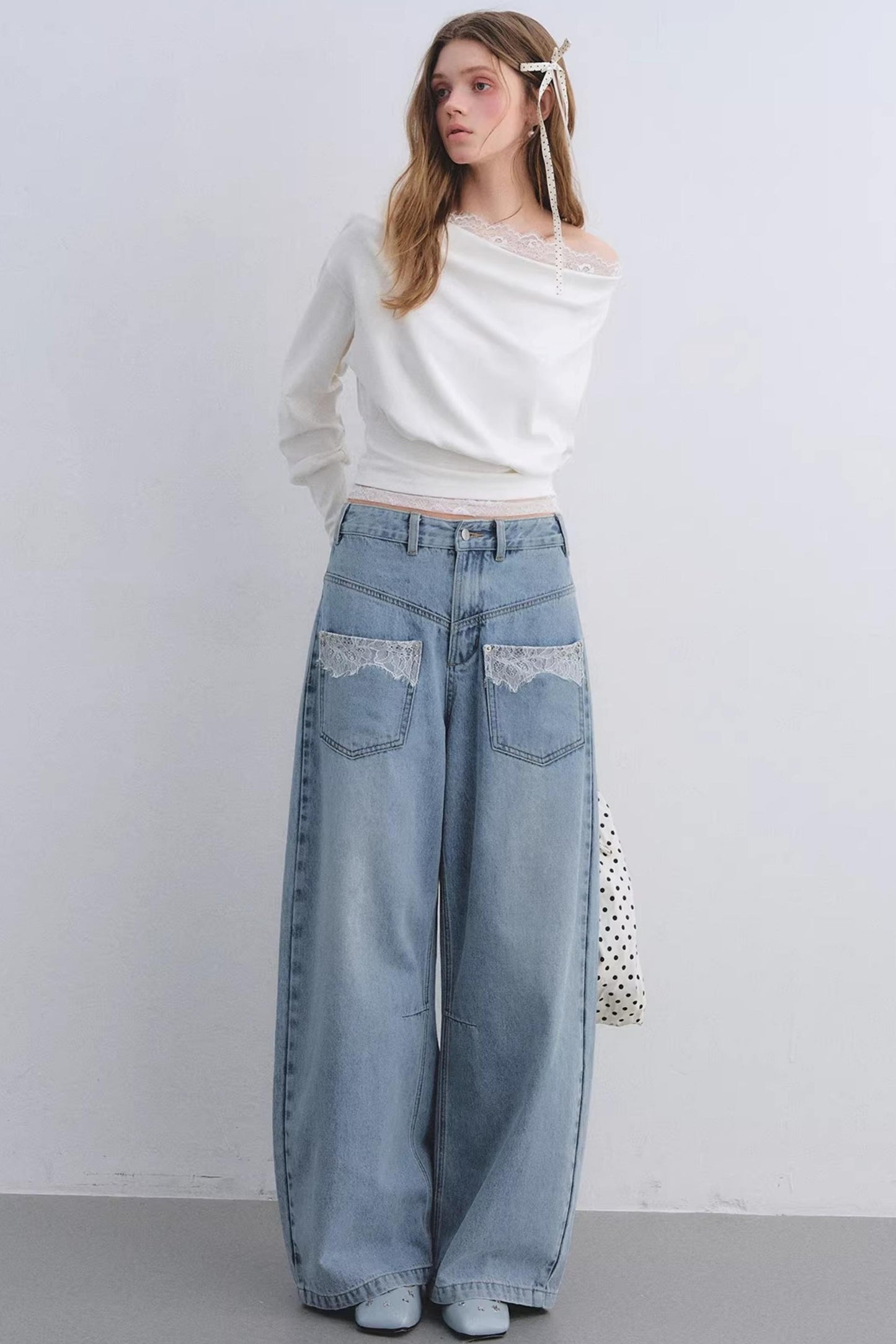 Lace Patchwork Turtleneck Top