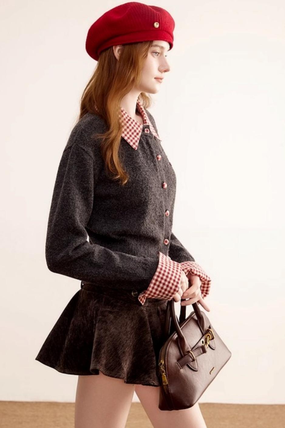 Patchwork Wool Cardigan Sweater