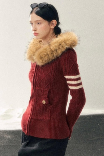 Winter Hooded Knit Sweater