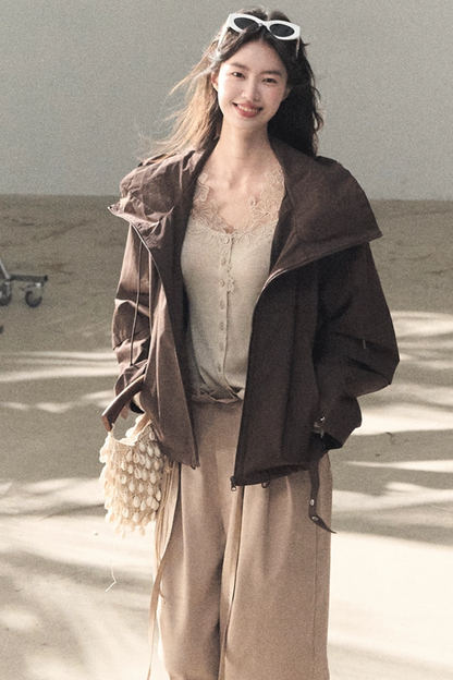 Lange Hose aus plissiertem Mikro-Samt