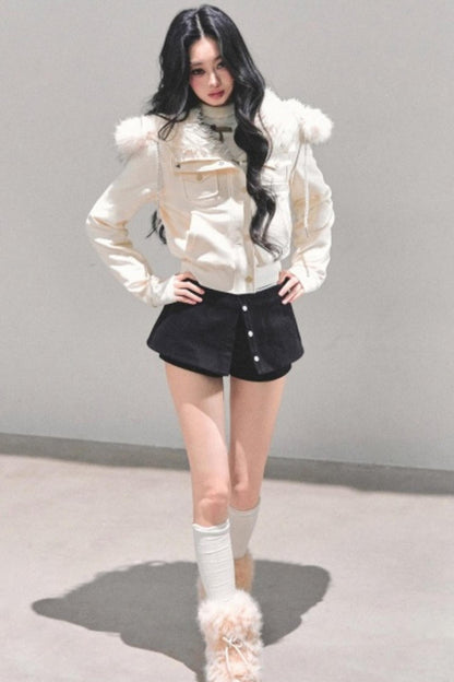 Hooded Faux Fur Winter Coat