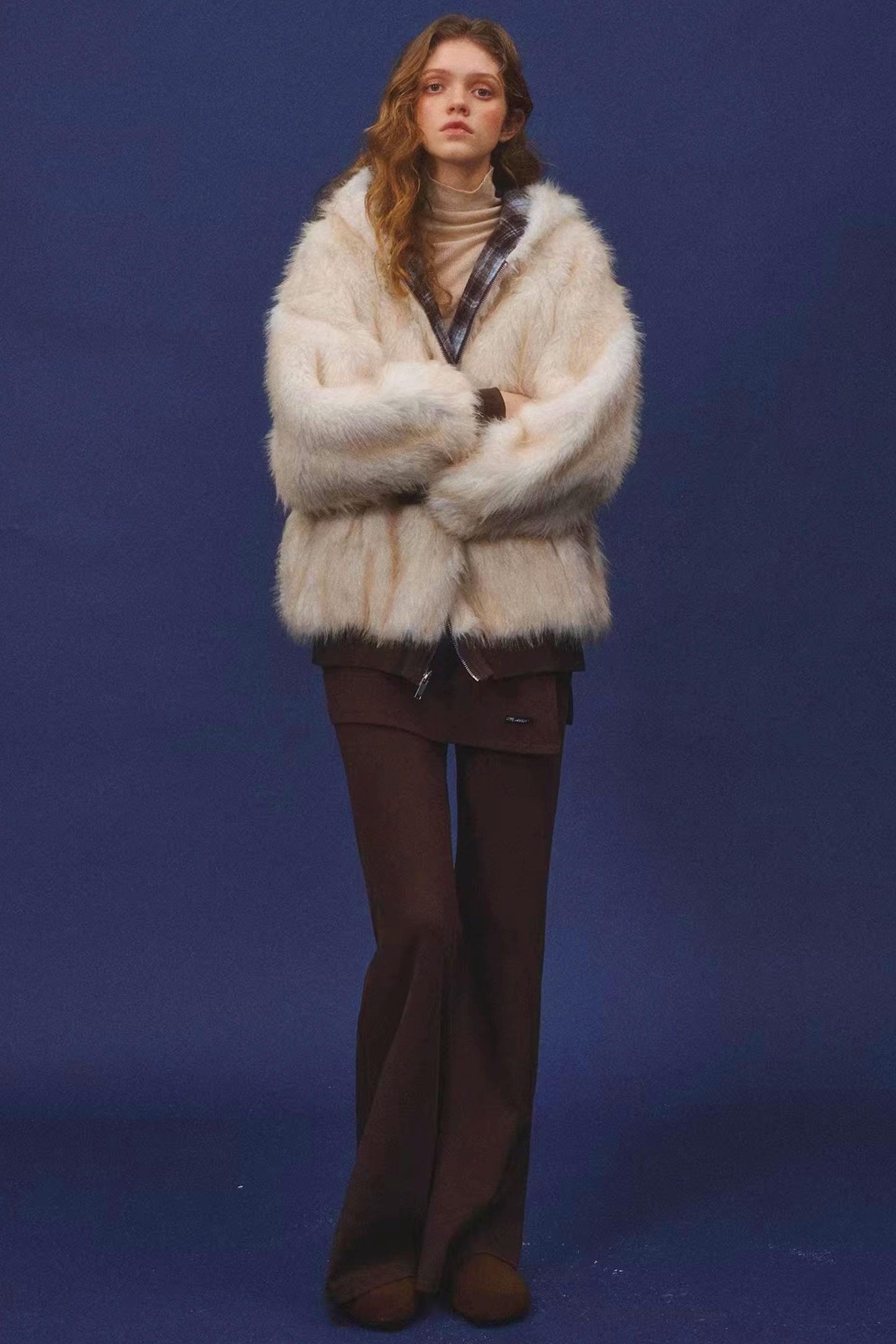 First Snow Plaid Reversible Coat